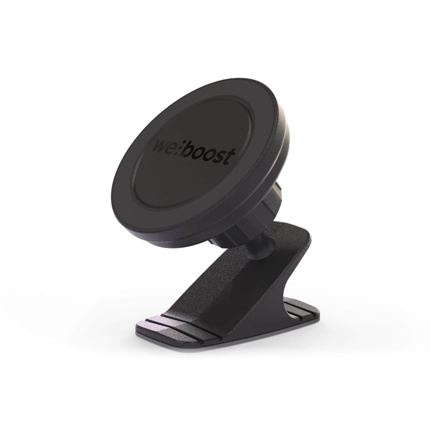 weBoost Magnet Mount with circular magnetic face and mounting base, front angled view