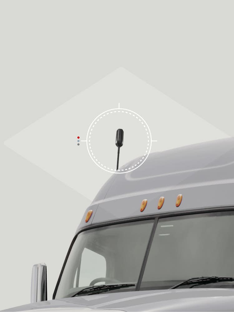 semi truck with weboost antenna